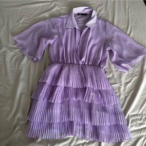 Zara Mini Lilac Tiered Dress
